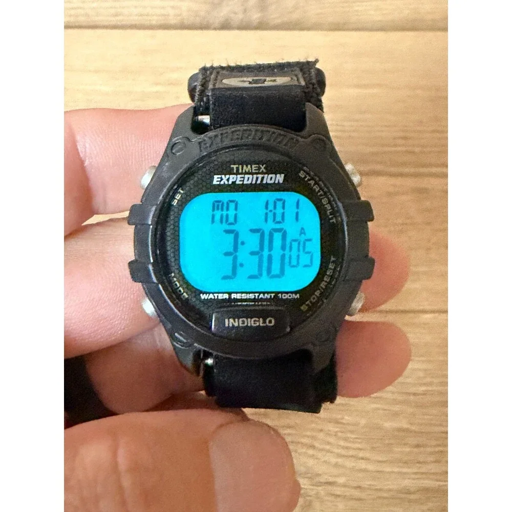 Timex Expedition Indiglo Digital Dial Black/Gray Men's Watch w/ Adjustable Strap